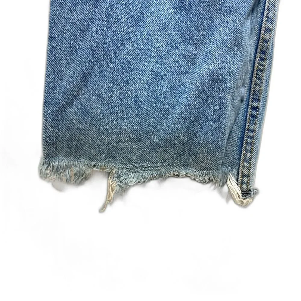 Zara High Rise Distressed Blue Jeans - Picture 5 of 9